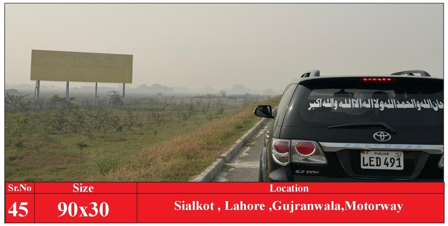 SIALKOT , LAHORE , GUJRANWALA , MOTORWAY